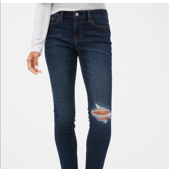 Gap Denim Mid Rise Destructed Legging Jeans - Picture 2 of 7
